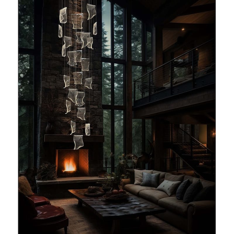 Luxury LED modern Chandelier 24 lights for Foyer staircase or hallway