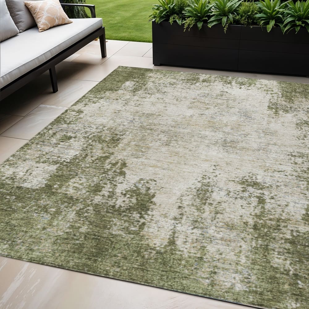 HomeRoots Abstract Transitional Rectangle Outdoor Rug