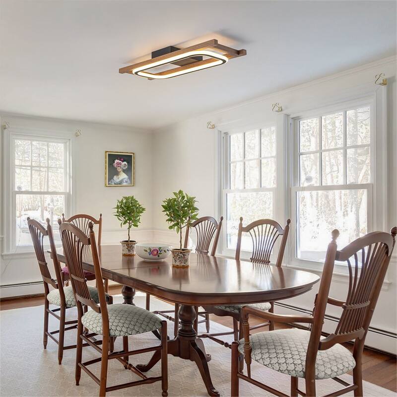 Modern Farmhouse Rectangle LED Semi Flush Mount