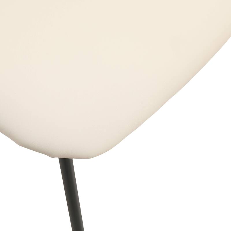 Dining Chair in Leather with Beech Back and Iron Legs Set of 2