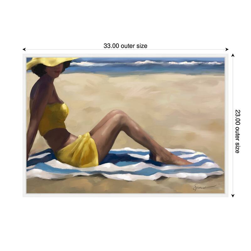 Kate and Laurel Sylvie Sunny Side Framed Canvas by Mary Sparrow