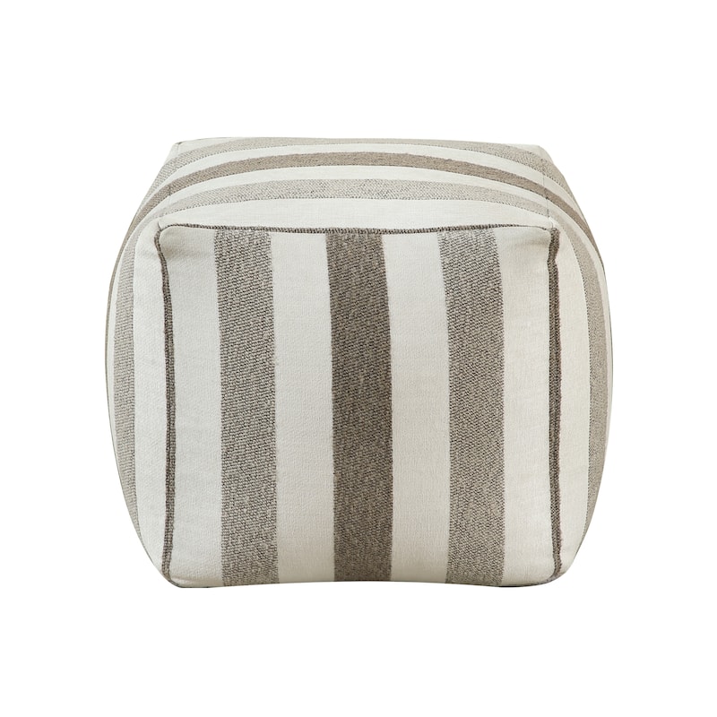 Modern Square Pouf Off Faux Fur Fabric Upholstered Ottoman, Footstool, NonSlip Floor Pouf, Bean Bag Chair, 1pc Sitting Pouf
