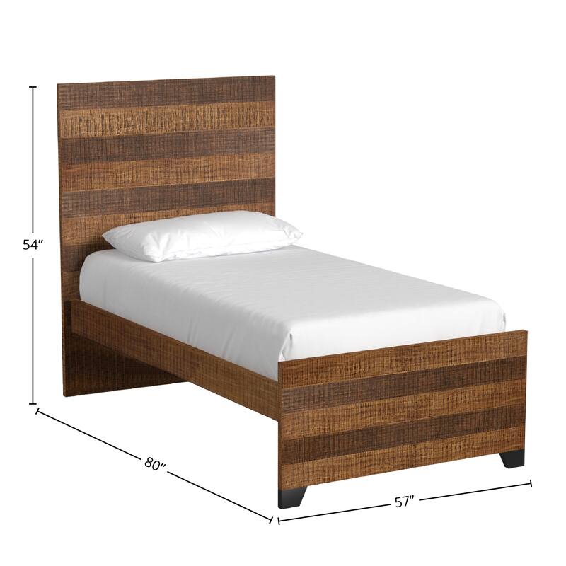Wood Complete Twin Bed, Brushed Wheat