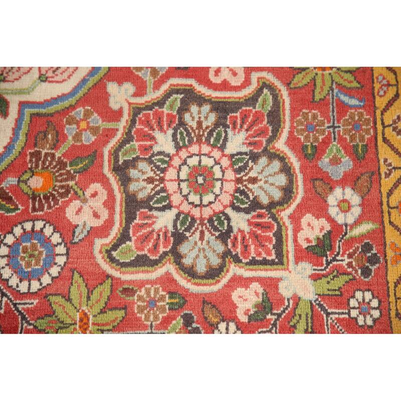 Hand Knotted Oriental 100% Wool Carpet Traditional Floral Beige & Ivories Kashkoli Area Rug - 10' 8'' X 7' 2''