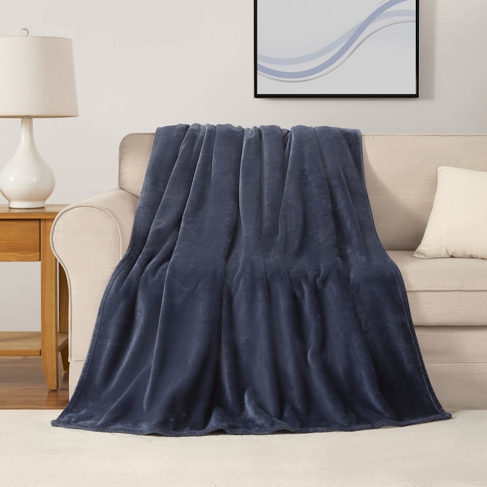 The Sheet Lab Solid Plush Throw Blankets