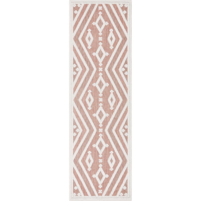 Well Woven Sila Mali Moroccan Tribal Indoor Outdoor Area Rug - 2'3" x 7'3" Runner - Terracotta