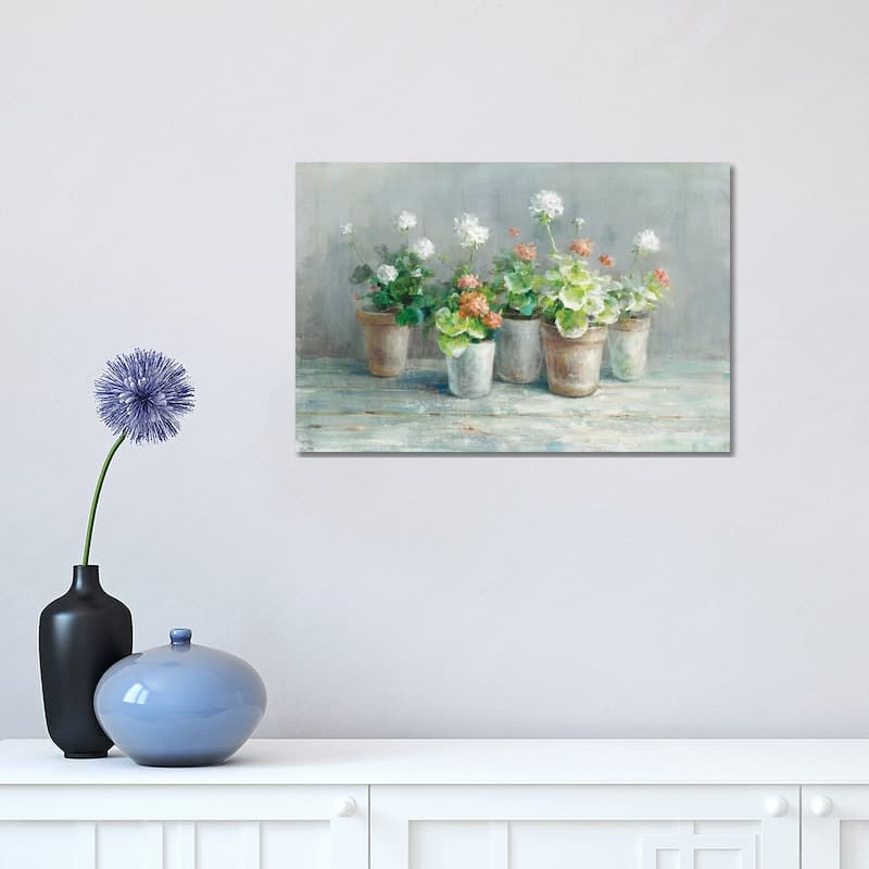 iCanvas "Farmhouse Geraniums" by Danhui Nai Canvas Print - 12x18x1.5