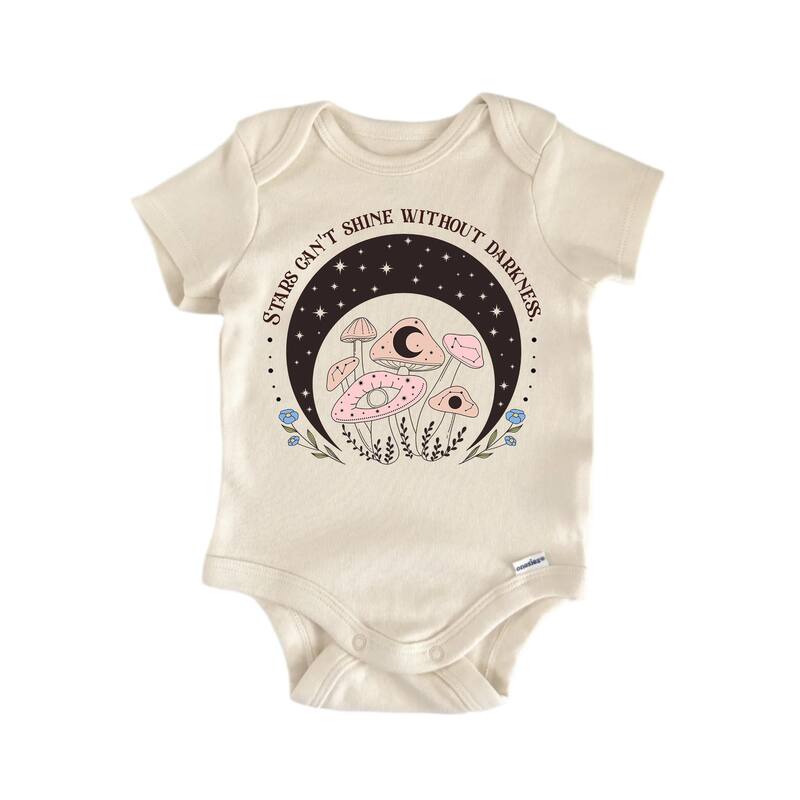 Stars Darkness Magic Mystical - Baby Boy Girl Clothes Bodysuit Funny Cute Newborn - White - Newborn