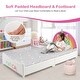 preview thumbnail 3 of 7, Costway Kids Upholstered Platform Bed Children Twin Size Wooden Bed