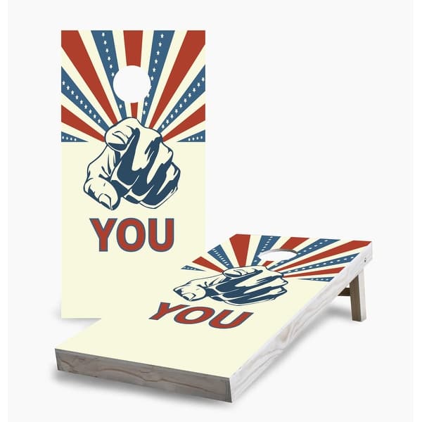 slide 2 of 7, Uncle Sam Wants You Cornhole Game (Choose Wraps or Boards) 2x4 Boards (24" x 48") - Include ALL Accessories