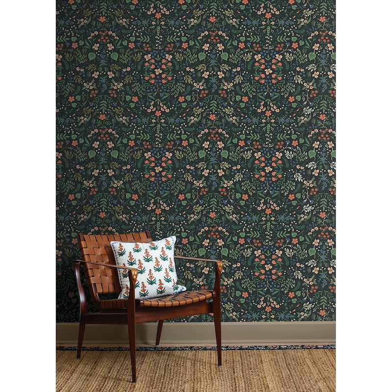 Rifle Paper Co. Wildwood Black Peel and Stick Wallpaper