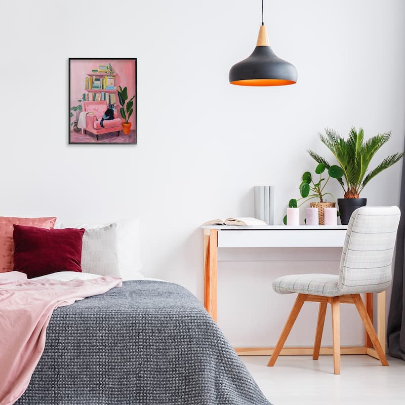 Stupell Calm & Cozy Pink Interior Framed Giclee Art Design By Lil' Rue