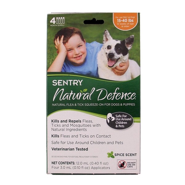 Shop Sentry Natural Defense 3-Month Flea/Tick Squeeze-On ...