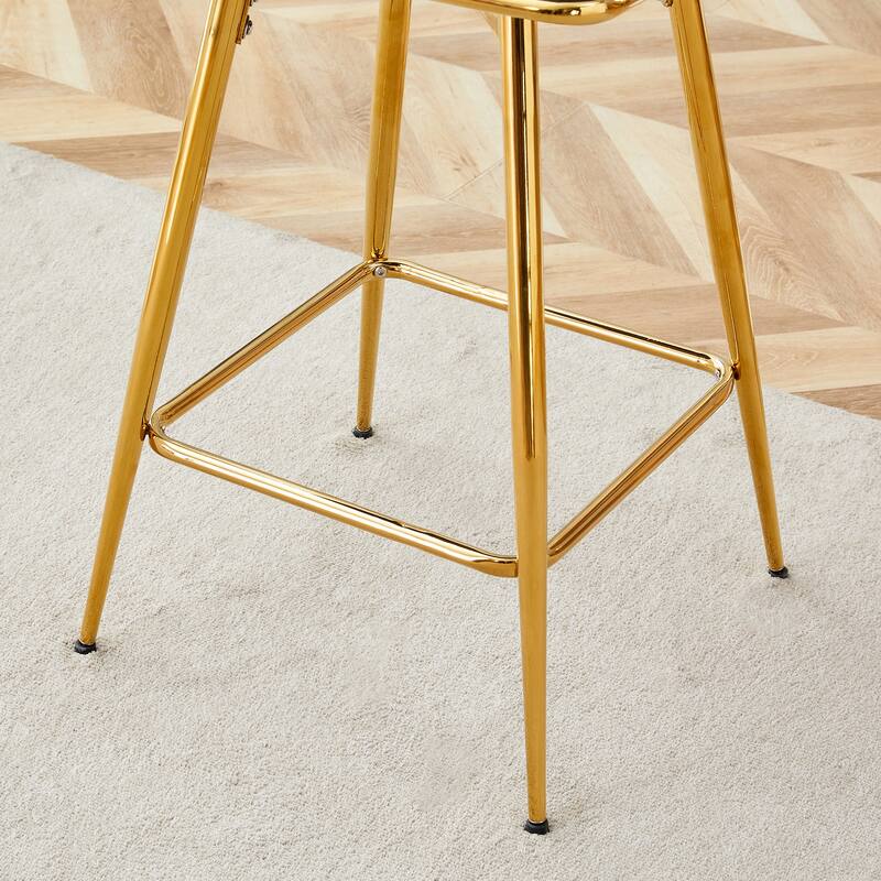 A Set of 4 Rotating Bar Stools, Equipped with Breathable Linen Cushions - Suitable for The Height of The Kitchen Island