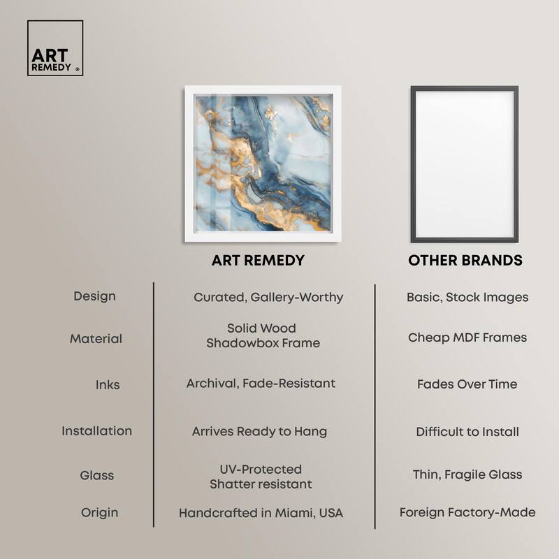 Golden Cloud Marble Shadowbox by Art Remedy