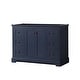 preview thumbnail 15 of 17, Wyndham Collection Avery 48" Single Free Standing Vanity Cabinet Only Dark Blue / Matte Black Hardware