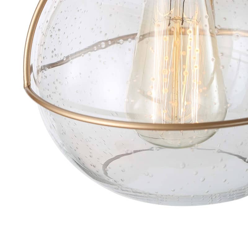 Mid-century Modern 1-light Island Pendant Light Glass Globe Bronze Gold Accent Island Lighting - D 7.5"x H 69"