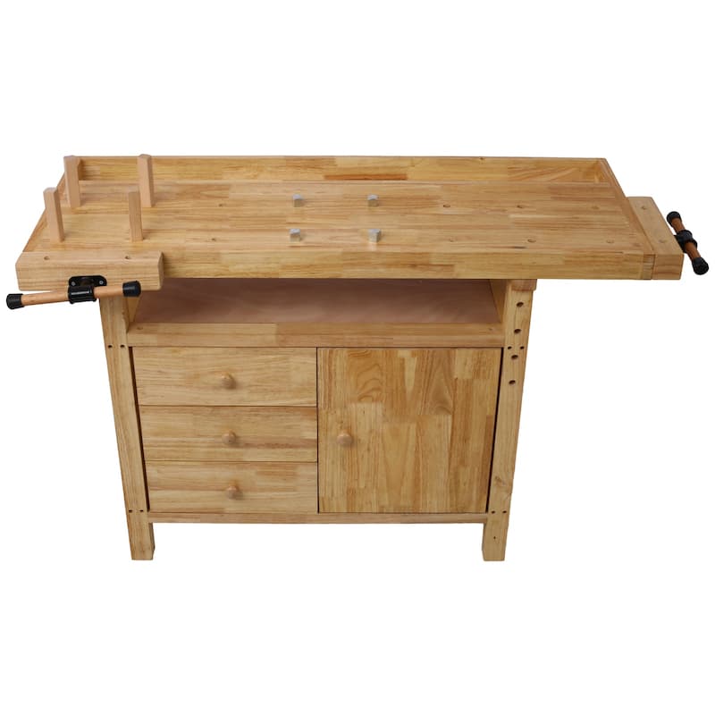 Wood Workbench - Wooden Workbench for Garage Workshop and Home