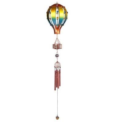 Q-Max 34" Long Blue and Gold Air Balloon with Copper Gem