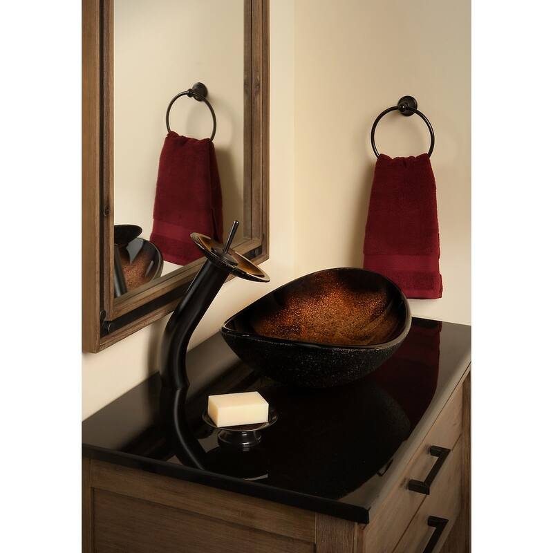 Miseno Hand Painted 21-1/2" Glass Vessel Bathroom Sink with Single