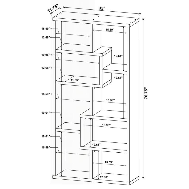 Sturdy Geometric Bookcase with Abundant Shelves for Versatile Storage