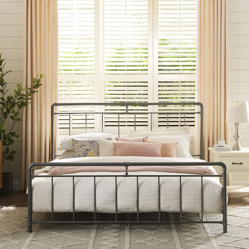 Corvus Meitner Vintage Charcoal Metal Bed