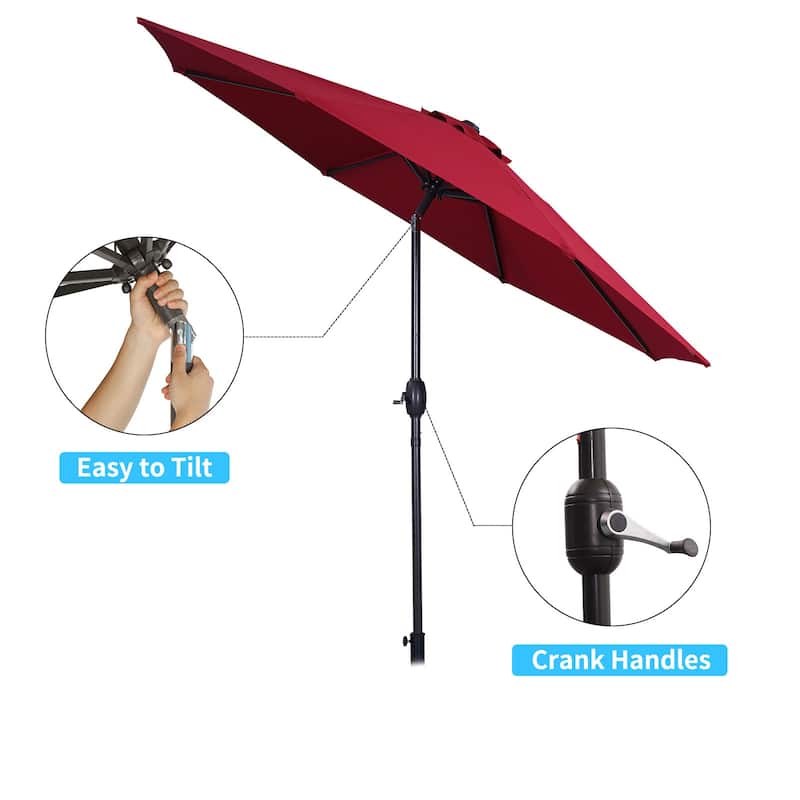 9 ft.Aluminum Market High Quality Light Tilt Patio Beach Umbrella without Base
