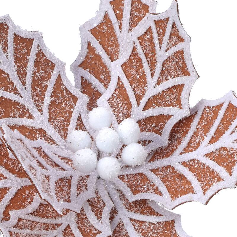 24" Gingerbread Poinsettia Stem