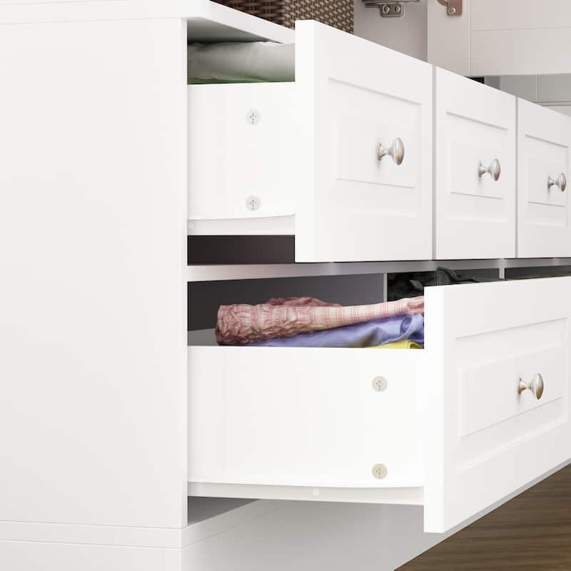 78.7"H Combo Twin Wardrobe Set Elegance Meets Utility Armoires Closet