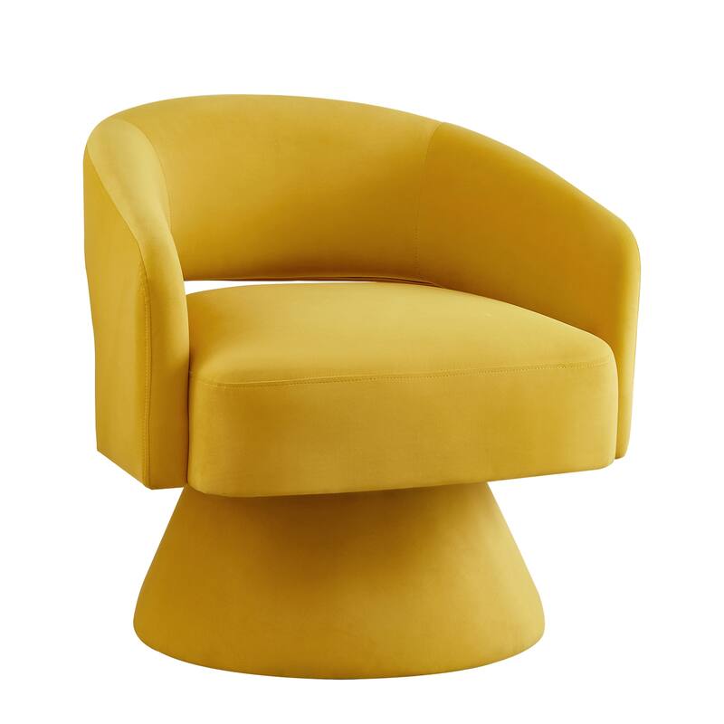 Swivel Barrel Chair,Upholstered Velvet Accent Chairs with Open Backrest and 360 Degree