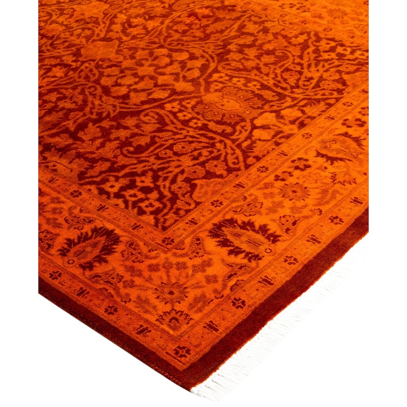 Overdyed One-of-a-Kind Hand-Knotted Area Rug - Orange - 3' 2" x 4' 10"