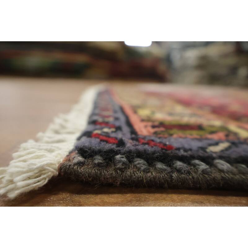 Hand Knotted Oriental 100% Wool Carpet Traditional Tribal Red Tabriz Runner Rug - 12' 4'' X 3' 7''