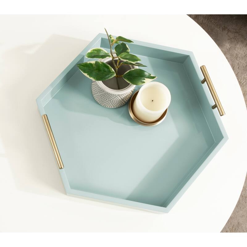 Kate and Laurel Lipton Hexagon Decorative Tray - 18x18