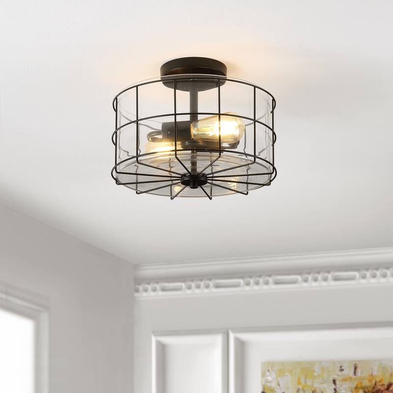 SAFAVIEH Lighting Amrita Flush Mount - 12" W x 12" D x 8" H - 12Wx12Dx8H