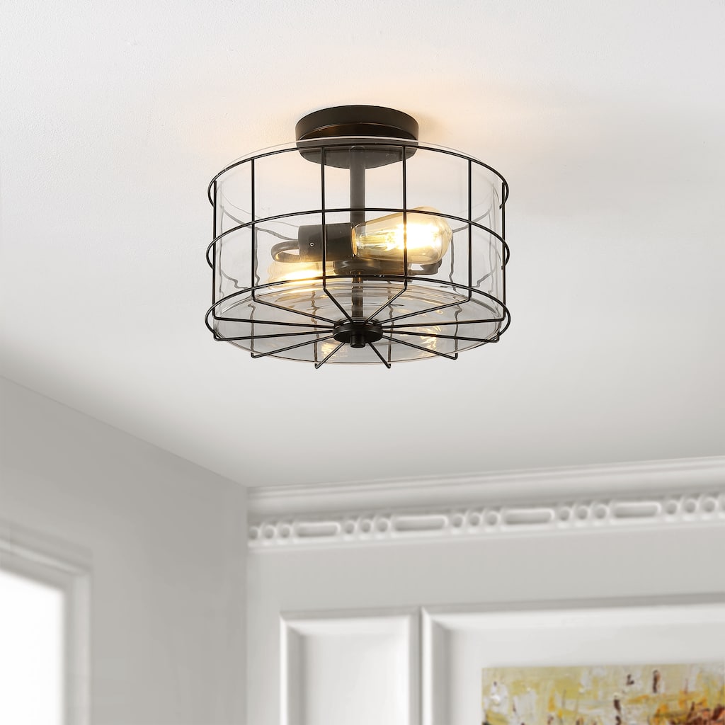 SAFAVIEH Lighting Amrita Flush Mount - 12" W x 12" D x 8" H - 12Wx12Dx8H