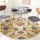 SAFAVIEH, Handmade Marietje Blossom French Country Wool Area Rug - 4' Round - Gold/Multi