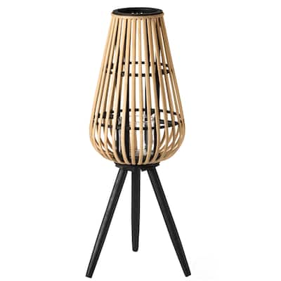 Decorative Lantern with Black Stand and Glass Candle Holder