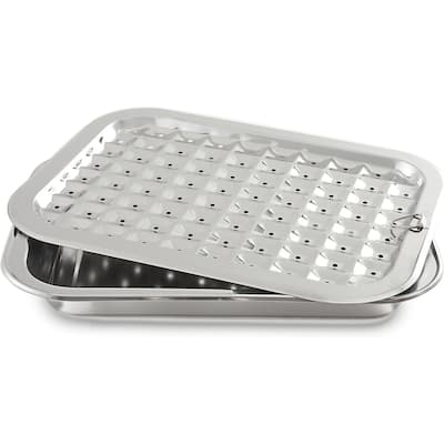 Norpro Stainless Steel Broil Roast Pan Set - 17 Inch