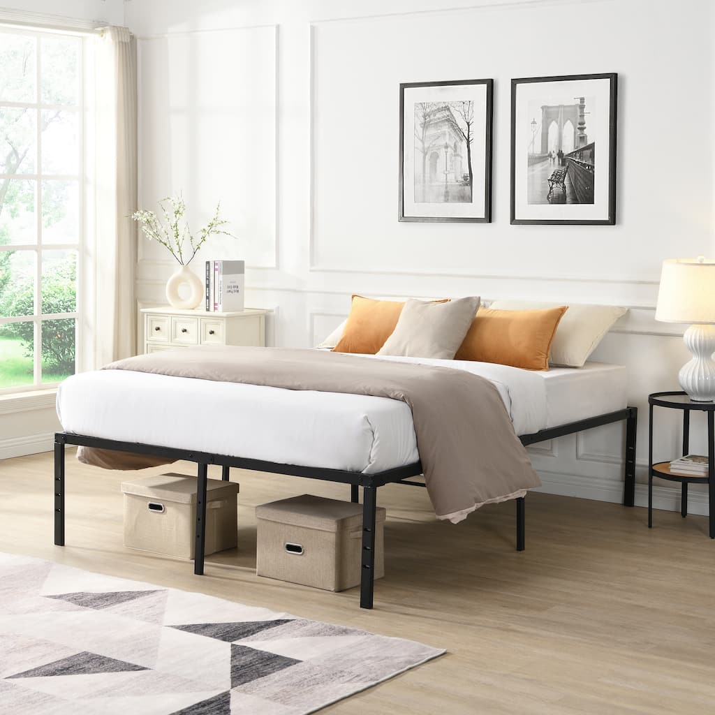 Full Size Bed Frame, Heavy Duty Metal Bed Frame, Quick & Easy Assembly, No Noise