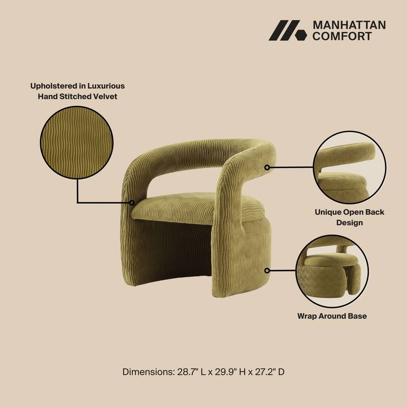 Manhattan Comfort Modern Corvette Velvet Dining Chair