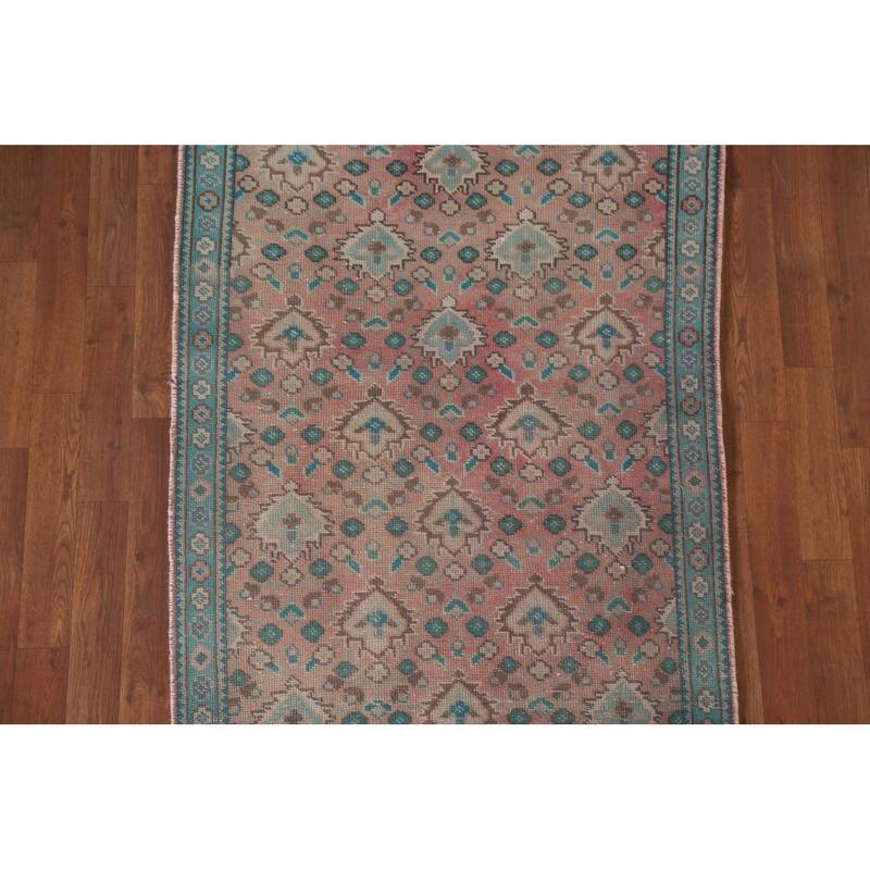 Hand Knotted Oriental 100% Wool Carpet Traditional All-Over Pink Tabriz Area Rug - 4' 7'' X 3' 1''