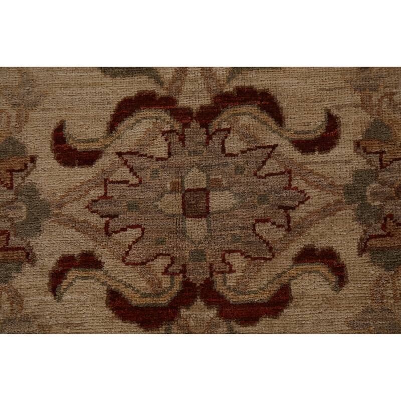 All-Over Floral Chobi Peshawar Rug Hand-Knotted Wool Carpet - 9'0"x 11'9"