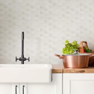 Merola Tile Coco Glossy Cloud White 2" x 5-7/8" Porcelain Wall Tile