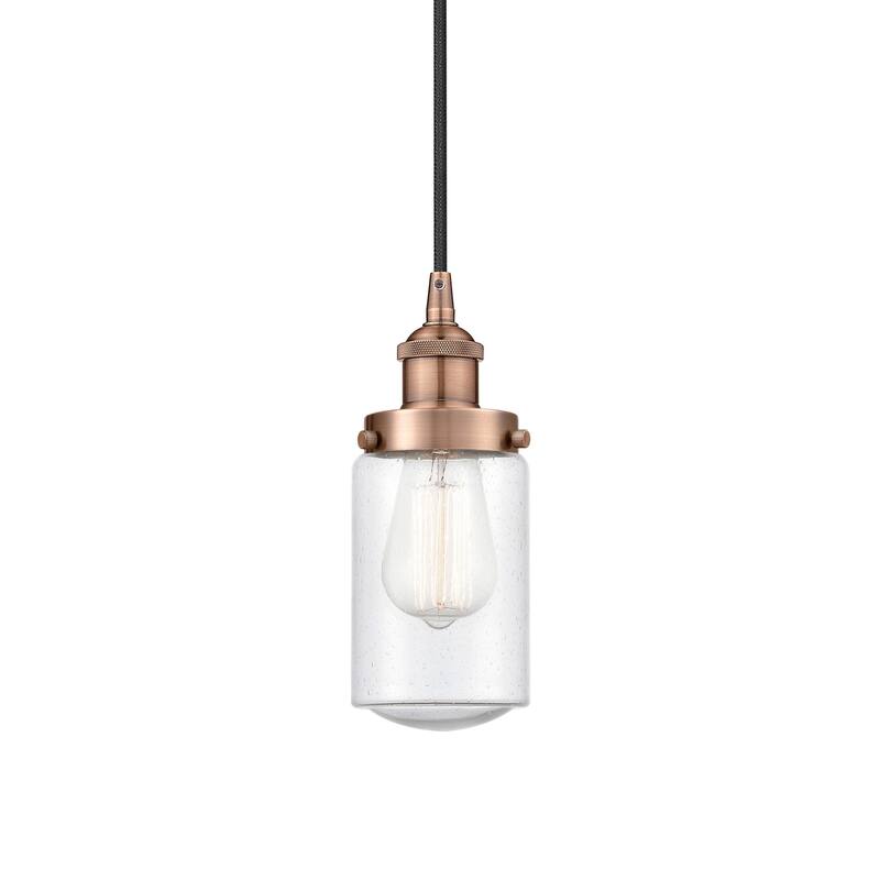 Innovations Lighting 616-1PH-10-5 Dover Pendant Dover 5" Wide Mini - Antique Copper / Seedy