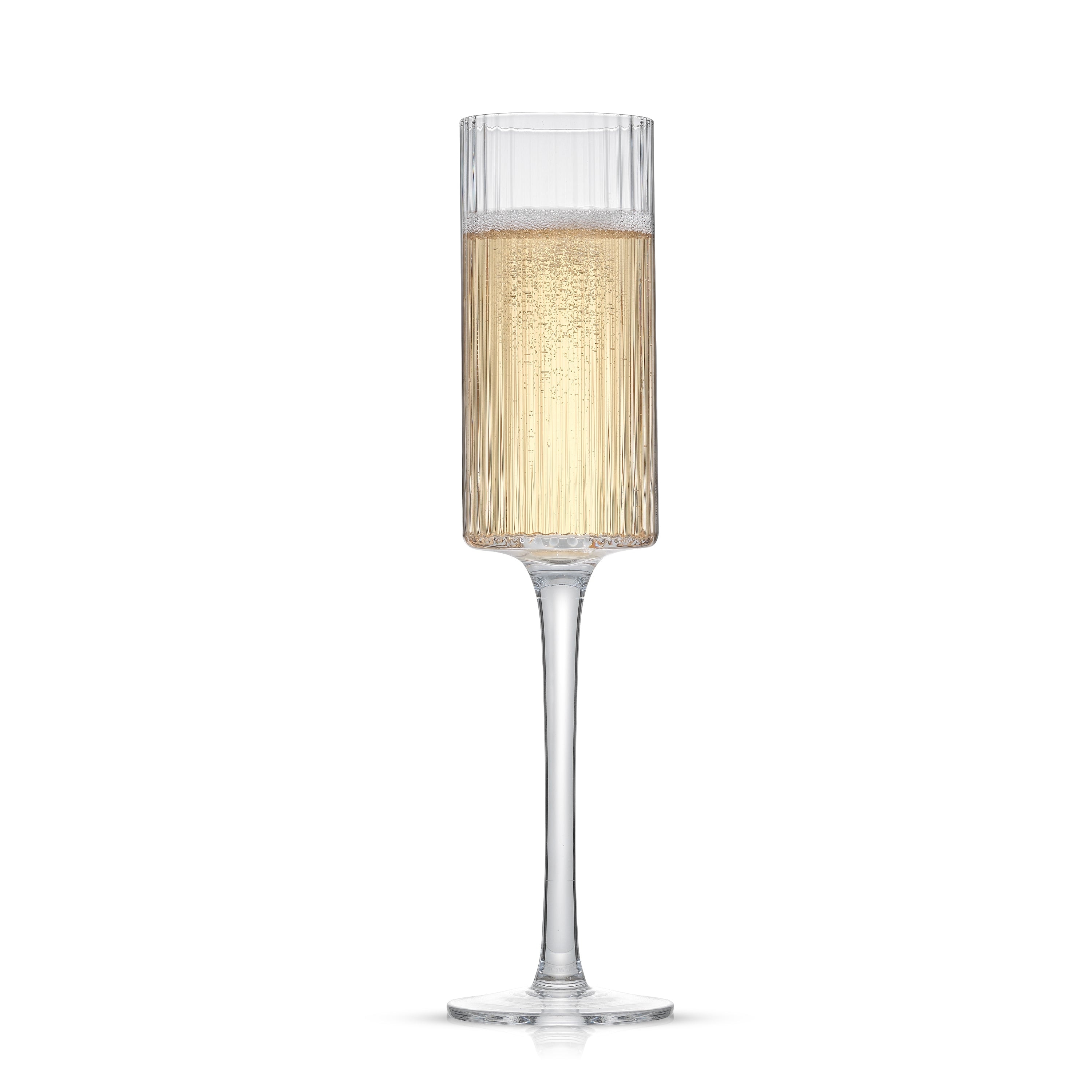 JoyJolt Black Swan Crystal Stemmed Champagne Glasses Set 7.3 oz