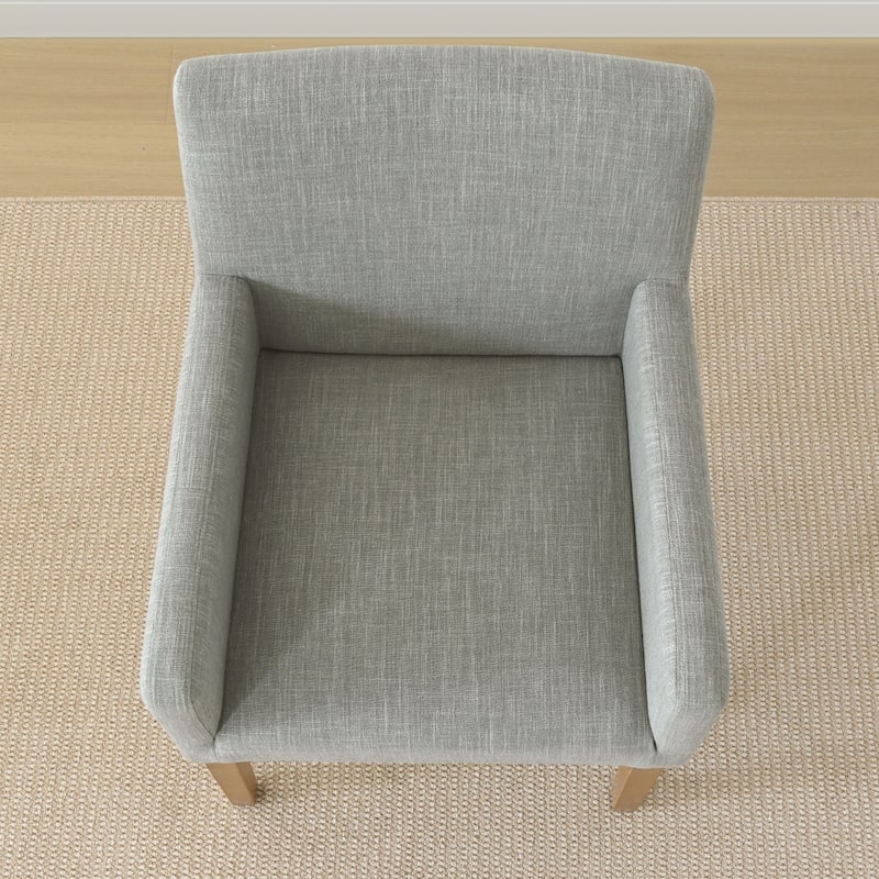 Linen Upholstered Armchair with Solid Wood Legs(Set of 4)