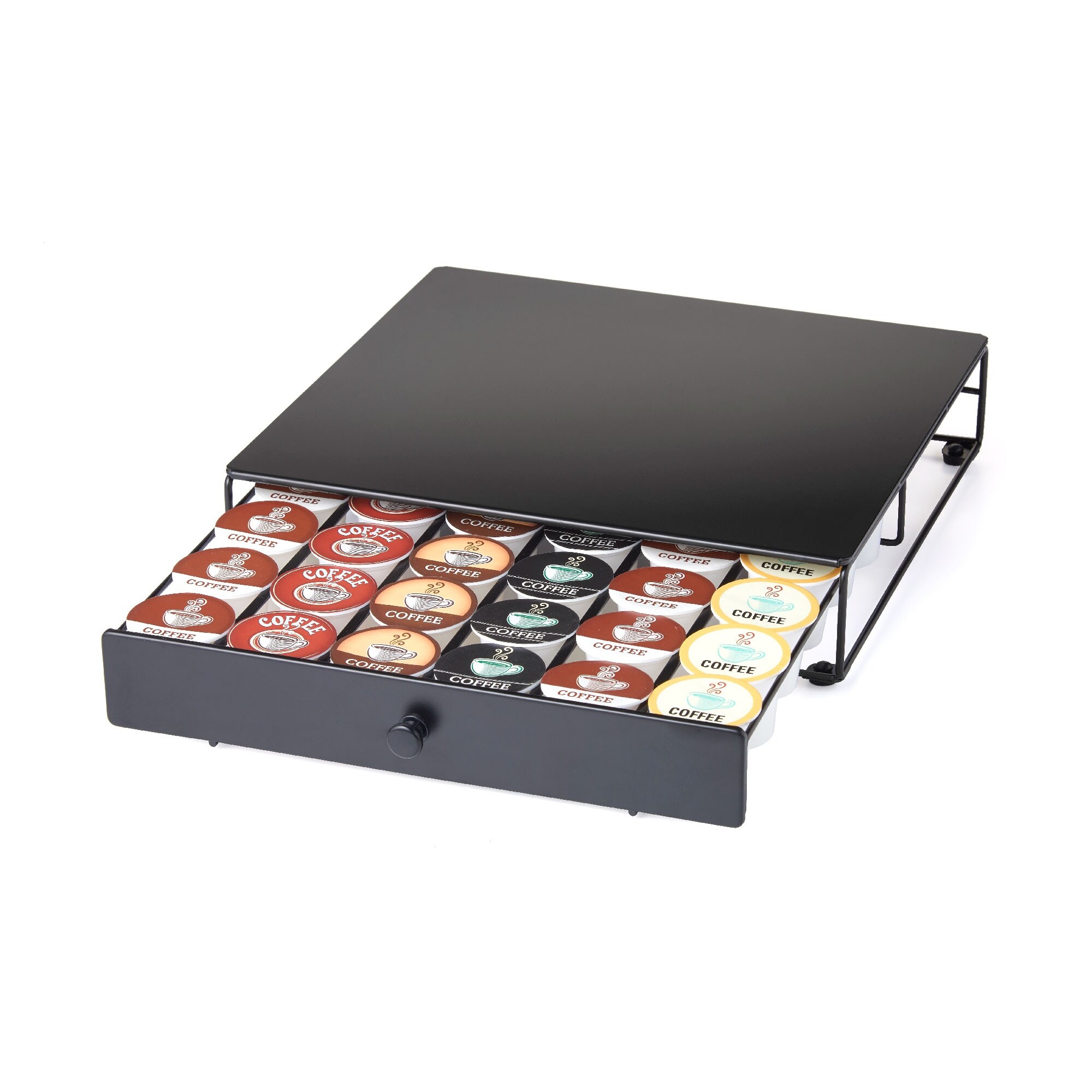 Nifty Solutions Black 36 K Cup Holder Stationary Coffee Pod Drawer