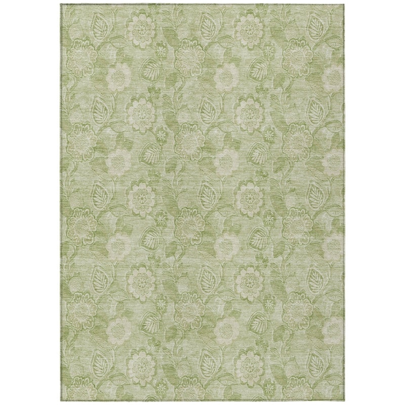 HomeRoots Floral Transitional Rectangle Outdoor Rug