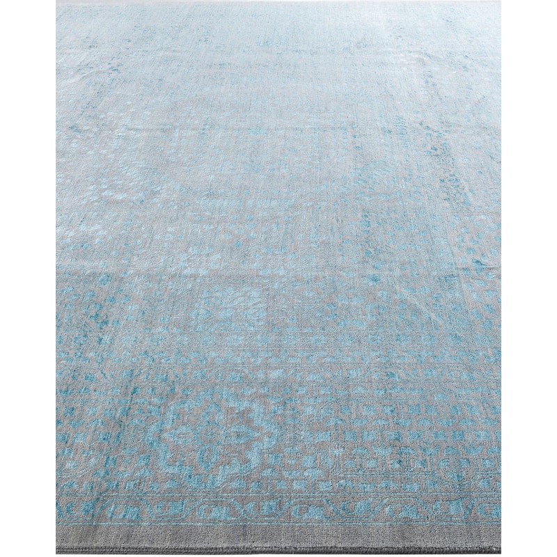 Ikat One-of-a-Kind Hand-Knotted Area Rug - Gray, 9' 0" x 12' 0" - 9' 0" x 12' 0"