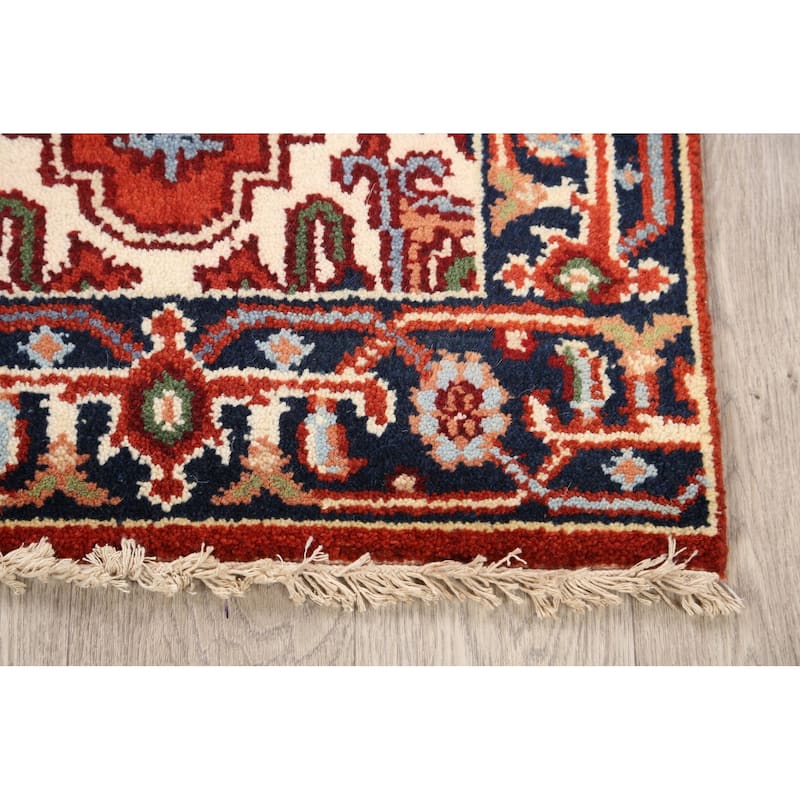 Rust Geometric Heriz Oriental Wool Area Rug Handmade Home Decor Carpet - 2'0" x 3'0"